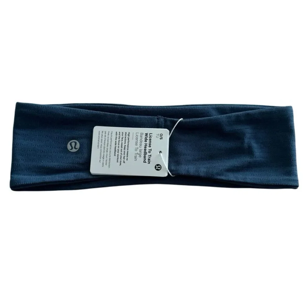 License to Train Wide Headband Blue Twill
